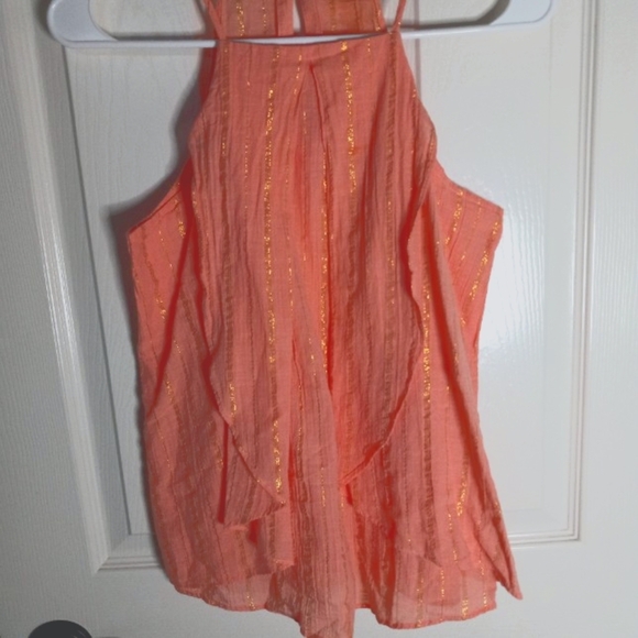 Ana Orange and Gold Cotton Tank Top - Picture 6 of 7